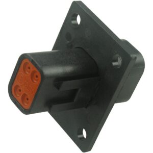 <div class="api-description">The DT044P-CL06 is a 4-way flanged sealed Receptacle Housing with black seals. This DT series connector housing requires a secondary contact lock.</div><br><div class="product-description">RECEPT