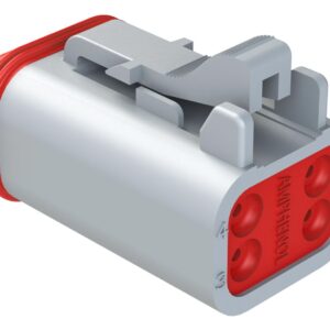 <div class="api-description">The AT06-4S is a 4-way Plug with socket-type contacts. The AT series connector design incorporates an integral latching system that ensures a definitive electrical and mechanical connection. Connector housing is manufactured with a thermoplastic material that is not only durable