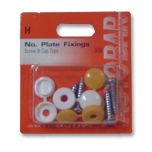 <div class="product-description">NO. PLATE FIXINGS-SCREW TYPE</div><br><div class="product-features">Screw type in a pack with 2x yellow and 2x white caps</div>