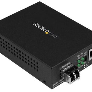 <div class="api-description">Cost-effective solution for extending or bridging a network using fiber cabling; 850nm LC Multimode Gigabit fiber connection with 550m maximum range using the supplied SFP transciever.</div><br><div class="product-description">FIBER MEDIA CONVERTER