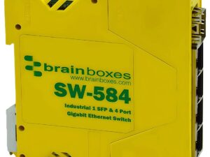 <div class="api-description">The SW-584 is an industrial Gigabit Ethernet switch that provides 1 SFP & 4 LAN ports. Utilise the SFP port with optional modules (not included) to connect to a wide variety of fibre optic and copper cable types that allow for high-speed data connection over extended distances. The switch features galvanically isolated Ethernet ports and dual input redundant power supply