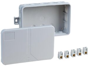 <div class="product-description">IP55 GREY JUNCTION BOX WITH TERMINAL; Current Rating:-; IP Rating:IP55; No. of Ways:19; Product Range:Spelsberg i 16-L Series; Colour:Grey; External Depth - Metric:37mm; External Length / Height:85mm; External Width:130mm; IP / NEMA Rating:IP55</div><br><div class="product-features">External fixing positions</div>