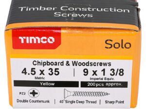 <div class="api-description">A single thread woodscrew mainly used in various types of timber and man-made boards or into masonry with the use of a plastic plug.</div><br><div class="product-description">WOODSCREW PZ2 CSK ZYP - 4.5X35MM (PK200)</div><br><div class="product-features">Driver Bit Size: PZ2</div>