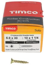 <div class="api-description">A single thread woodscrew mainly used in various types of timber and man-made boards or into masonry with the use of a plastic plug.</div><br><div class="product-description">WOODSCREW PZ2 CSK ZYP - 5.0X30MM (PK200)</div><br><div class="product-features">Driver Bit Size: PZ2</div>