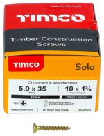 <div class="api-description">A single thread woodscrew mainly used in various types of timber and man-made boards or into masonry with the use of a plastic plug.</div><br><div class="product-description">WOODSCREW PZ2 CSK ZYP - 5.0X35MM (PK200)</div><br><div class="product-features">Driver Bit Size: PZ2</div>