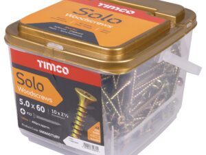 <div class="api-description">A single thread woodscrew mainly used in various types of timber and man-made boards or into masonry with a plastic plug.</div><br><div class="product-description">WOODSCREW CSK - ZYP  5X60MM (TUB 400)</div><br><div class="product-features">Thread Coverage: Fully Threaded</div>