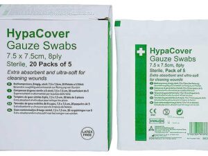 <div class="api-description">Use these highly absorbent cotton swabs to clean wounds and prepare them for dressing.</div><br><div class="product-description">GAUZE SWABS 8 PLY (PK 5)</div><br><div class="product-features">20 Packs of 5 - 100 Gauze Swabs Total</div>