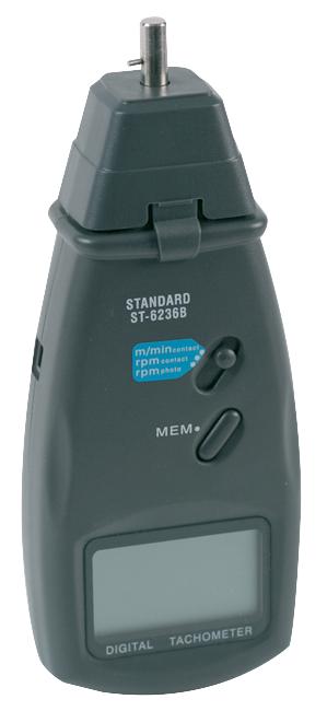 <div class="api-description">Used for fast and accurate contact or non-contact RPM and surface speed measurements of rotating objects. Supplied with batteries and carrying case.</div><br><div class="product-description">TACHOMETER - OPTICAL/MECHANICAL</div><br><div class="product-features">Weight: 225g</div>