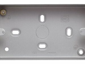 <div class="product-description">BOX-2 GANG WITH KNOCKOUTS; Electrical Box Material:Steel; Electrical Box Mounting:Surface; For Use With:1x 2 Gang Plates; Internal Depth:-; No. of Gangs:2; Product Range:MK Logic Plus Metal Back Box</div><br><div class="product-features">Fixing centres: 120.6mm</div>